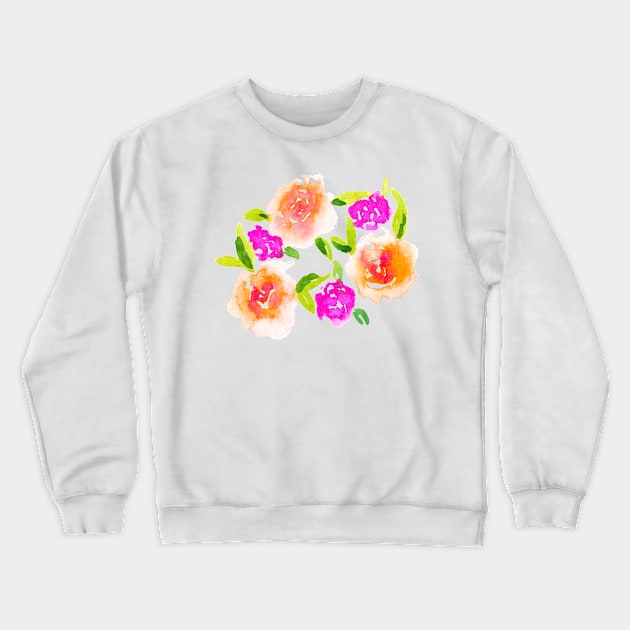 Watercolor Flower Cluster Crewneck Sweatshirt by jillcook